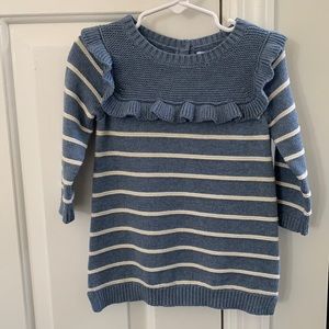 Baby Gap 12-18 month blue and cream stripe sweater dress. New with tags